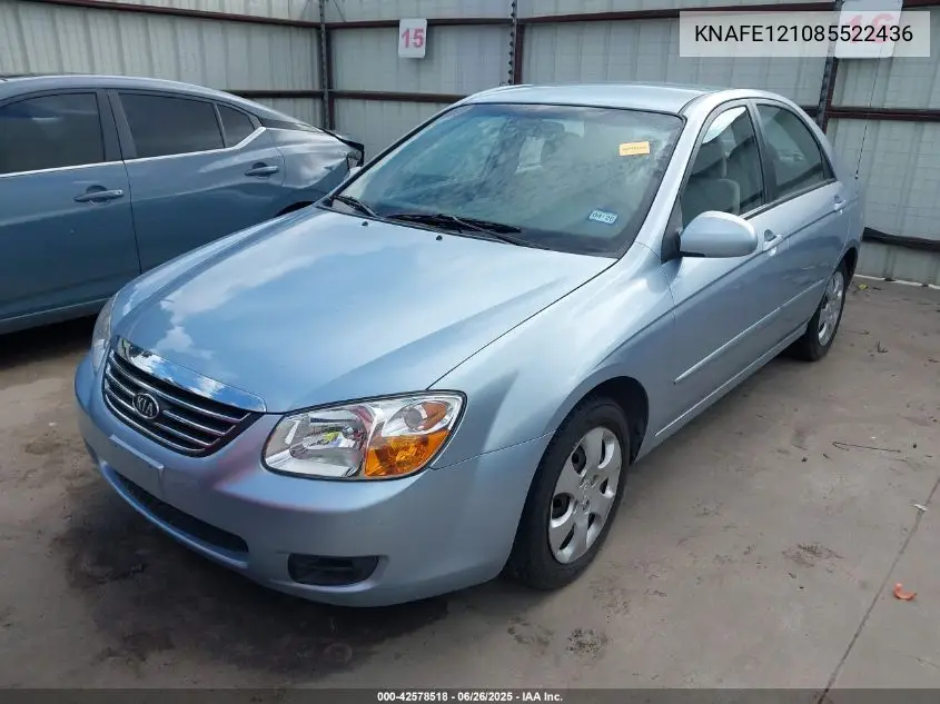 2008 Kia Spectra Ex VIN: KNAFE121085522436 Lot: 42578518