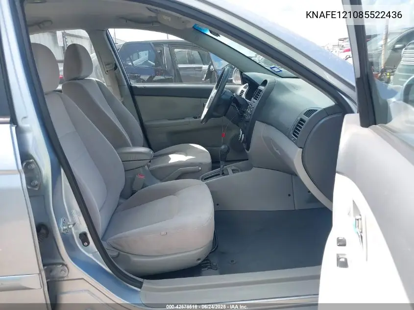 2008 Kia Spectra Ex VIN: KNAFE121085522436 Lot: 42578518