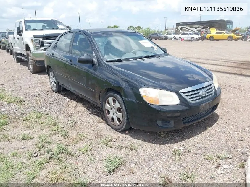2008 Kia Spectra Ex VIN: KNAFE121185519836 Lot: 42588551