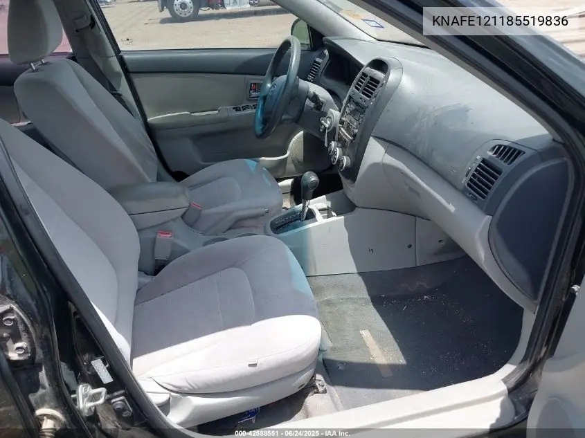 2008 Kia Spectra Ex VIN: KNAFE121185519836 Lot: 42588551