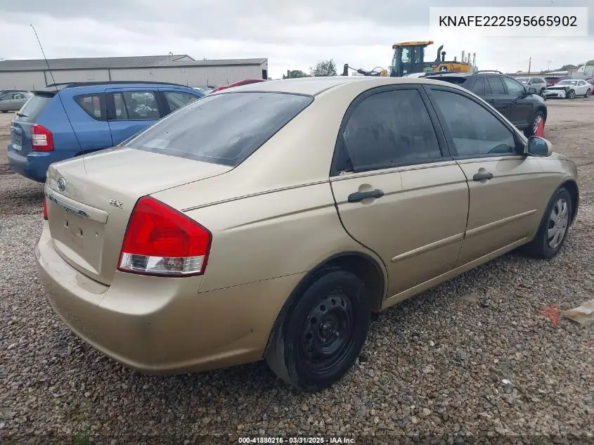 2009 Kia Spectra Ex VIN: KNAFE222595665902 Lot: 41880216