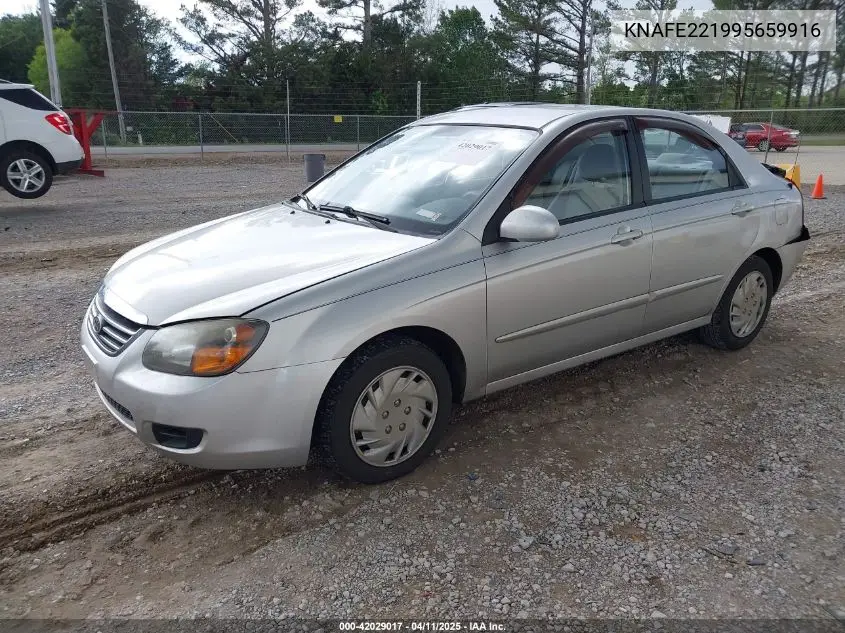 2009 Kia Spectra Ex VIN: KNAFE221995659916 Lot: 42029017