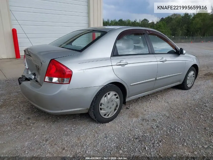 2009 Kia Spectra Ex VIN: KNAFE221995659916 Lot: 42029017