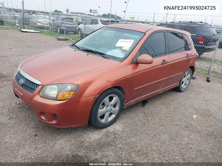2009 Kia Spectra5 Sx VIN: KNAFE241995024725 Lot: 42193430