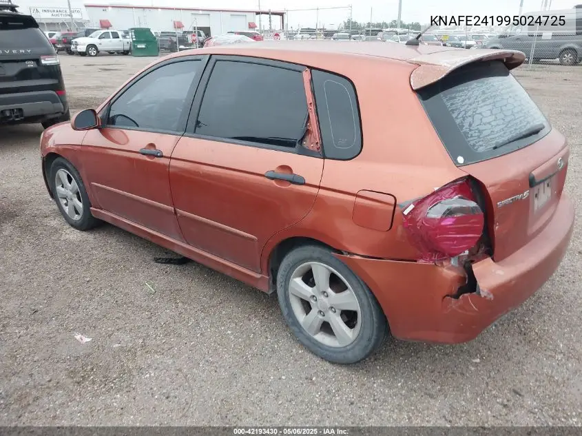 2009 Kia Spectra5 Sx VIN: KNAFE241995024725 Lot: 42193430