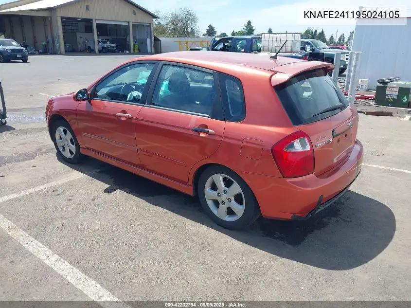 2009 Kia Spectra5 Sx VIN: KNAFE241195024105 Lot: 42232794