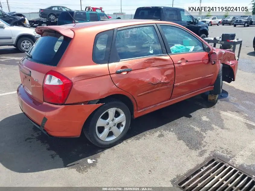 2009 Kia Spectra5 Sx VIN: KNAFE241195024105 Lot: 42232794