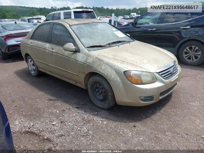 2009 Kia Spectra Ex VIN: KNAFE221X95648617 Lot: 42556861
