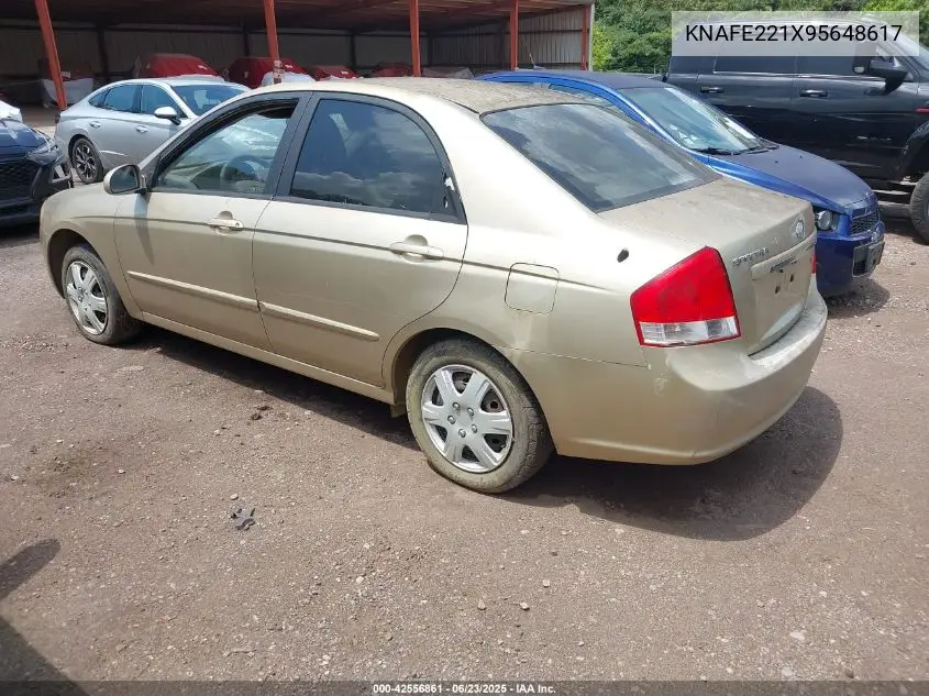 2009 Kia Spectra Ex VIN: KNAFE221X95648617 Lot: 42556861