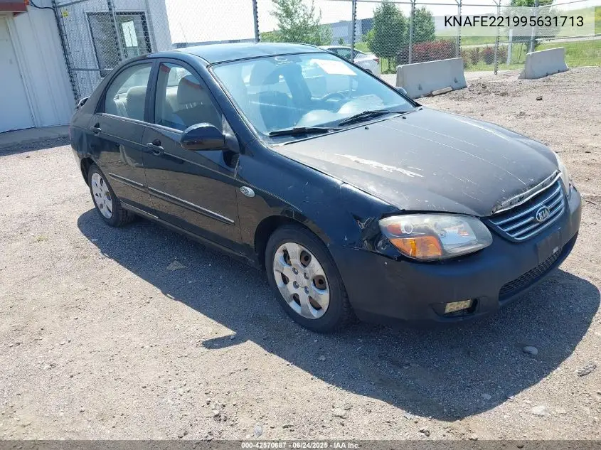 2009 Kia Spectra Lx VIN: KNAFE221995631713 Lot: 42570687
