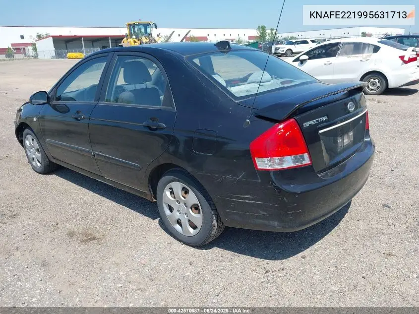 2009 Kia Spectra Lx VIN: KNAFE221995631713 Lot: 42570687