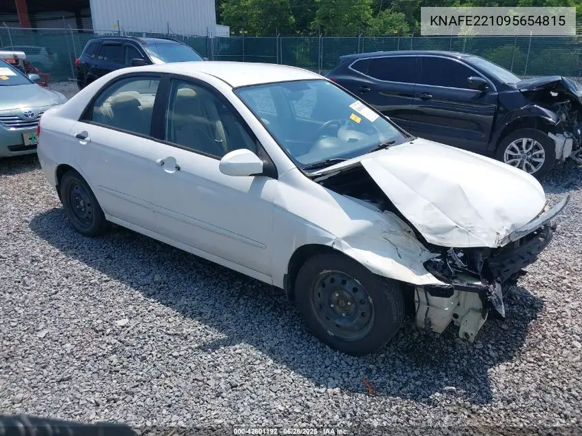 2009 Kia Spectra Ex VIN: KNAFE221095654815 Lot: 42601192