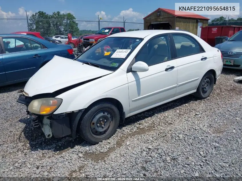 2009 Kia Spectra Ex VIN: KNAFE221095654815 Lot: 42601192