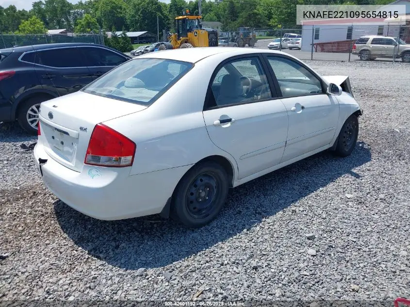 2009 Kia Spectra Ex VIN: KNAFE221095654815 Lot: 42601192