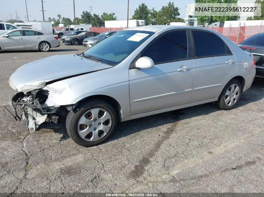 2009 Kia Spectra Ex VIN: KNAFE222395612227 Lot: 42614932