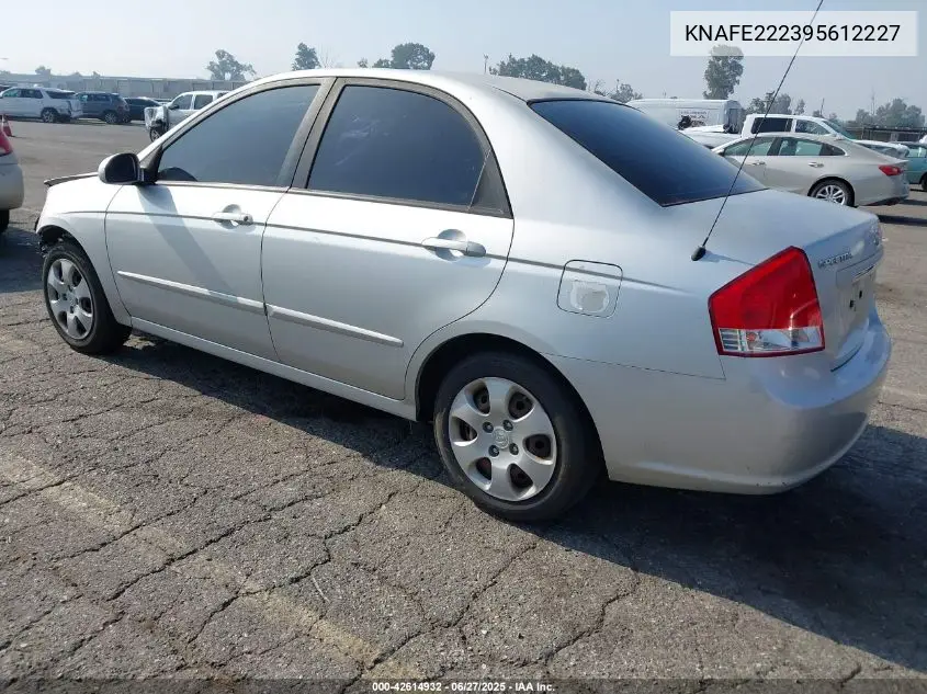 2009 Kia Spectra Ex VIN: KNAFE222395612227 Lot: 42614932