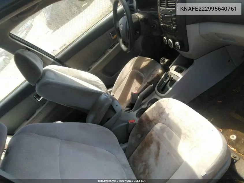 2009 Kia Spectra Ex VIN: KNAFE222995640761 Lot: 42625793