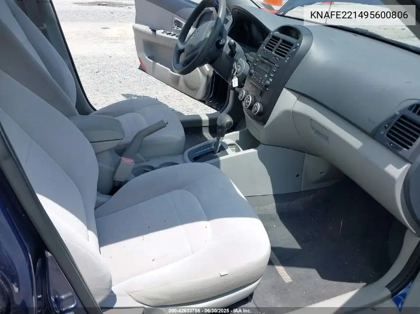 2009 Kia Spectra Ex VIN: KNAFE221495600806 Lot: 42633756