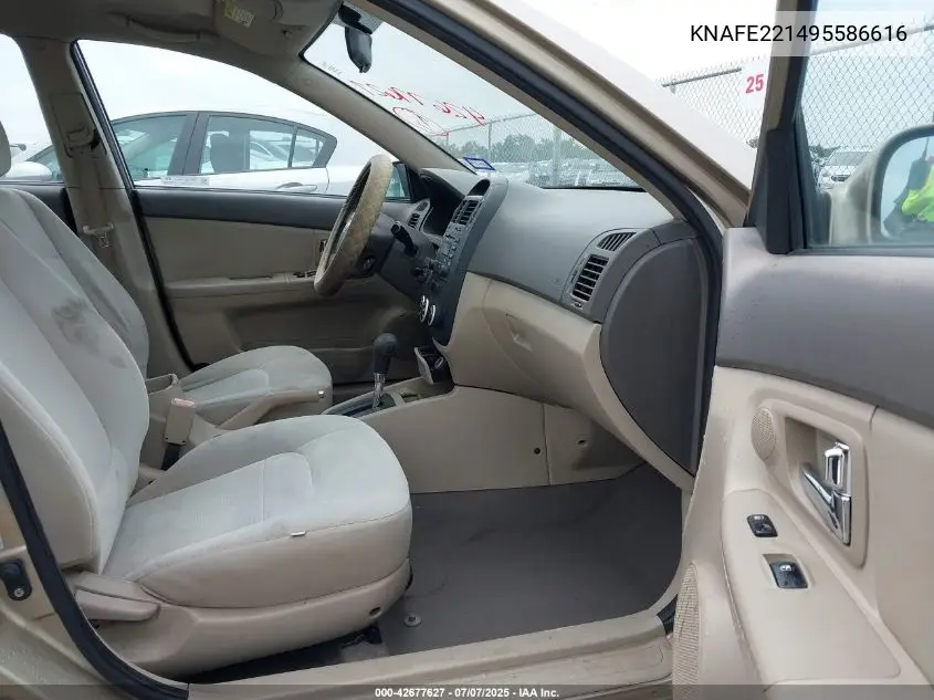2009 Kia Spectra Ex VIN: KNAFE221495586616 Lot: 42677627