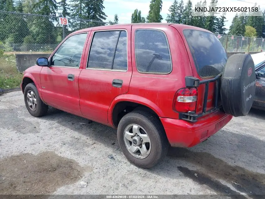 1999 Kia Sportage Ex VIN: KNDJA723XX5602158 Lot: 42629039