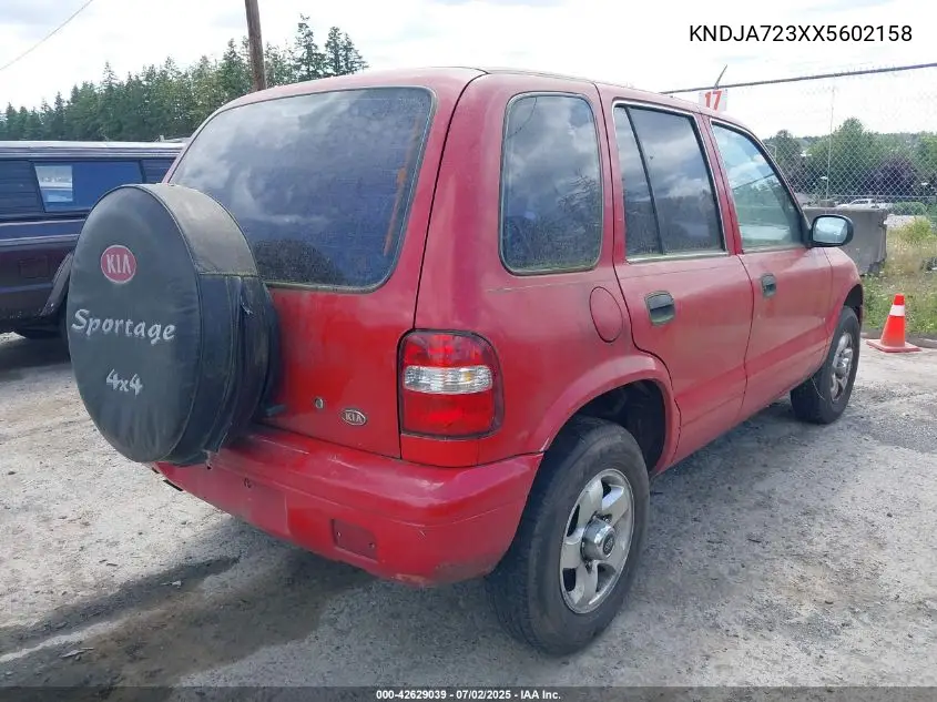 1999 Kia Sportage Ex VIN: KNDJA723XX5602158 Lot: 42629039