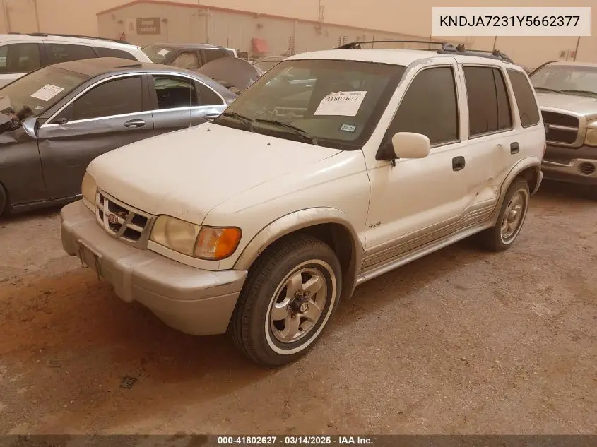 2000 Kia Sportage Ex VIN: KNDJA7231Y5662377 Lot: 41802627