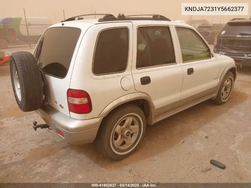 2000 Kia Sportage Ex VIN: KNDJA7231Y5662377 Lot: 41802627