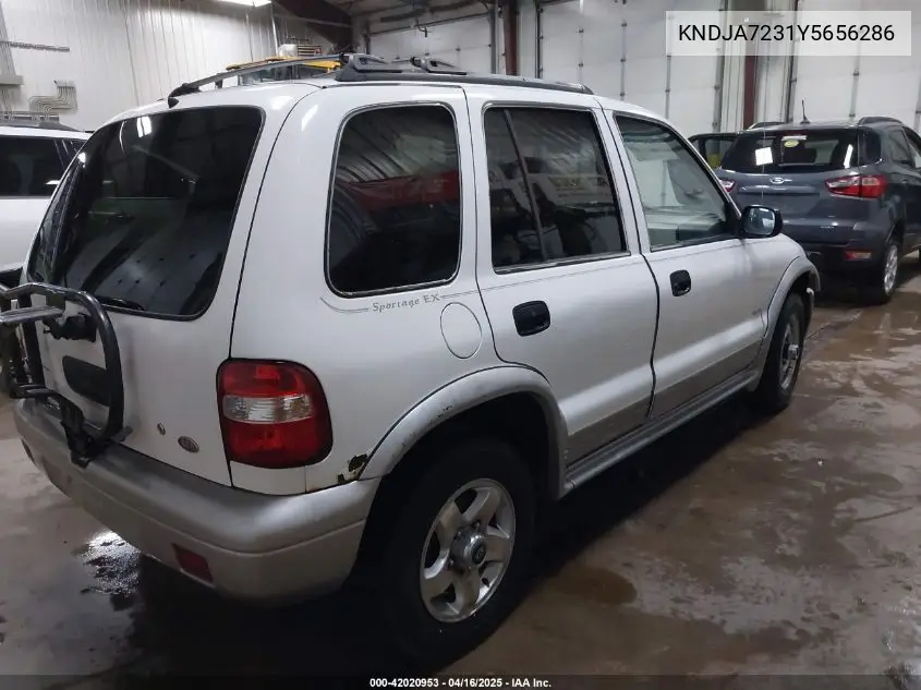 2000 Kia Sportage Ex VIN: KNDJA7231Y5656286 Lot: 42020953
