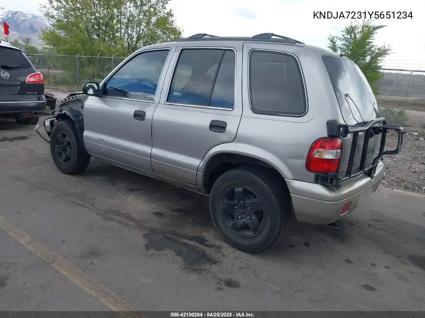 2000 Kia Sportage Ex VIN: KNDJA7231Y5651234 Lot: 42100284