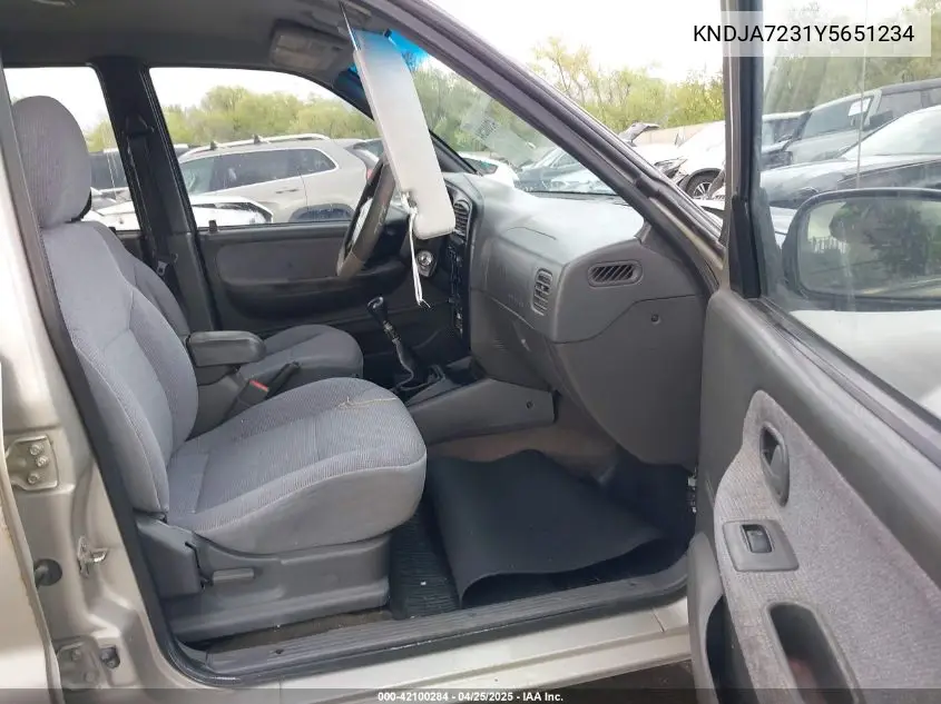 2000 Kia Sportage Ex VIN: KNDJA7231Y5651234 Lot: 42100284