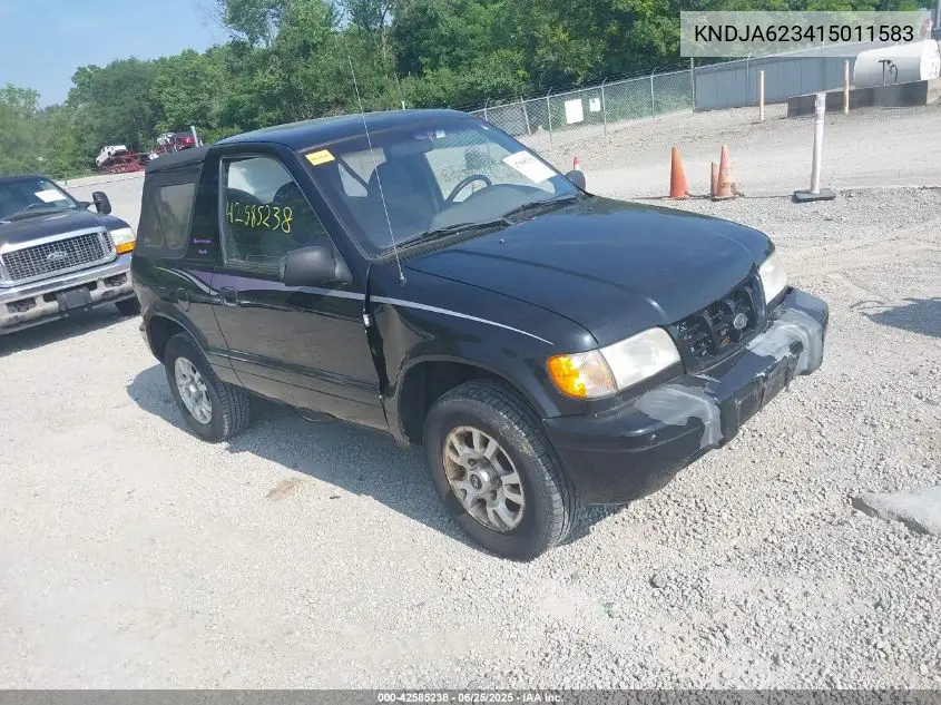 2001 Kia Sportage VIN: KNDJA623415011583 Lot: 42585238