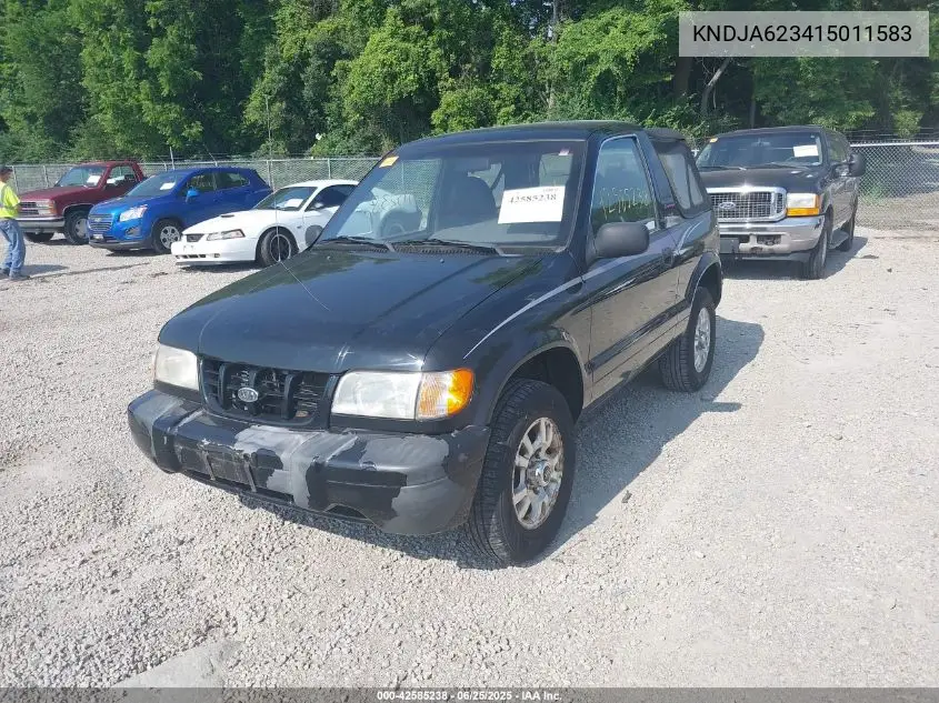 2001 Kia Sportage VIN: KNDJA623415011583 Lot: 42585238
