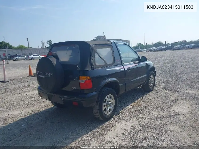 2001 Kia Sportage VIN: KNDJA623415011583 Lot: 42585238