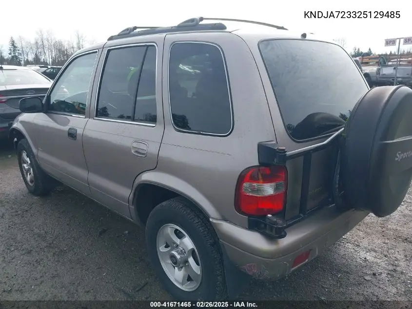 2002 Kia Sportage VIN: KNDJA723325129485 Lot: 41671465