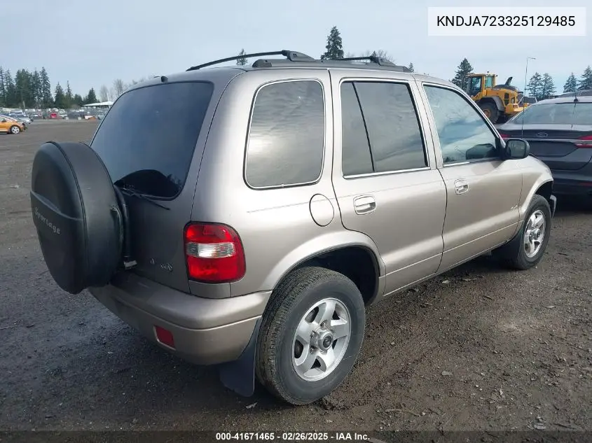 2002 Kia Sportage VIN: KNDJA723325129485 Lot: 41671465