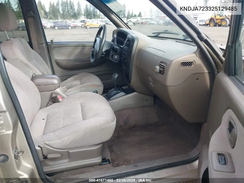 2002 Kia Sportage VIN: KNDJA723325129485 Lot: 41671465