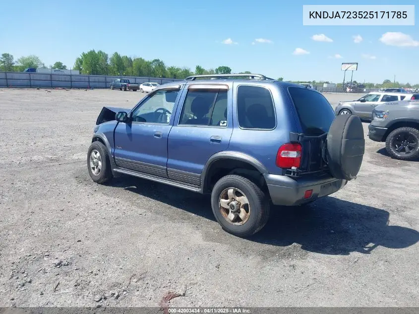 2002 Kia Sportage VIN: KNDJA723525171785 Lot: 42003434