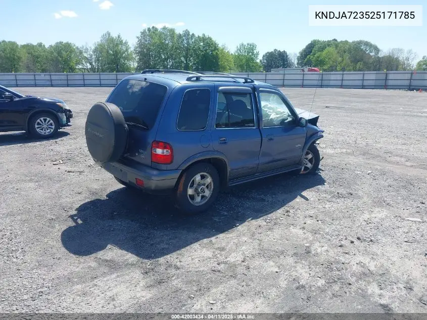 2002 Kia Sportage VIN: KNDJA723525171785 Lot: 42003434