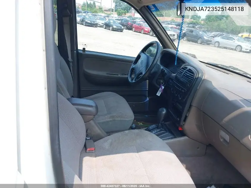 2002 Kia Sportage VIN: KNDJA723525148118 Lot: 42487327