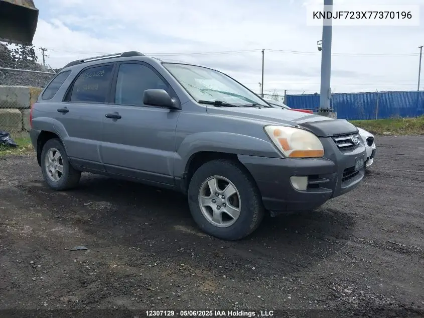 2007 Kia Sportage VIN: KNDJF723X77370196 Lot: 12307129