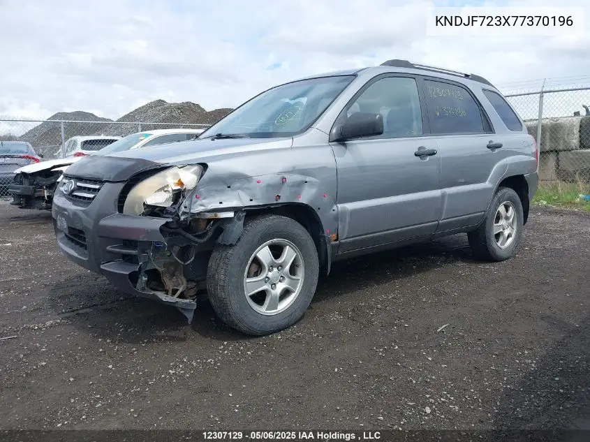2007 Kia Sportage VIN: KNDJF723X77370196 Lot: 12307129