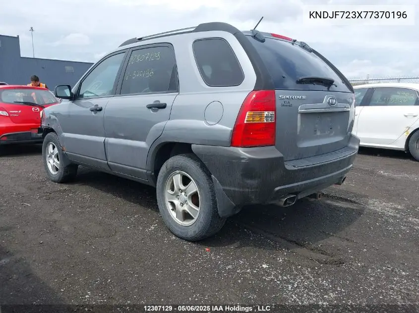 2007 Kia Sportage VIN: KNDJF723X77370196 Lot: 12307129