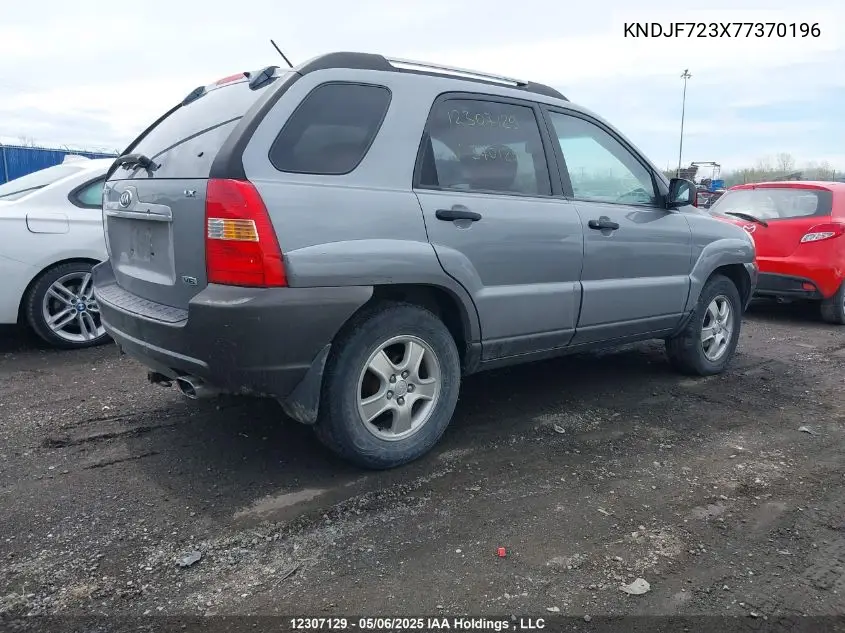 2007 Kia Sportage VIN: KNDJF723X77370196 Lot: 12307129