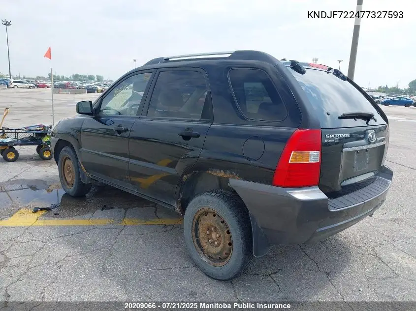 2007 Kia Sportage Lx VIN: KNDJF722477327593 Lot: 20209066