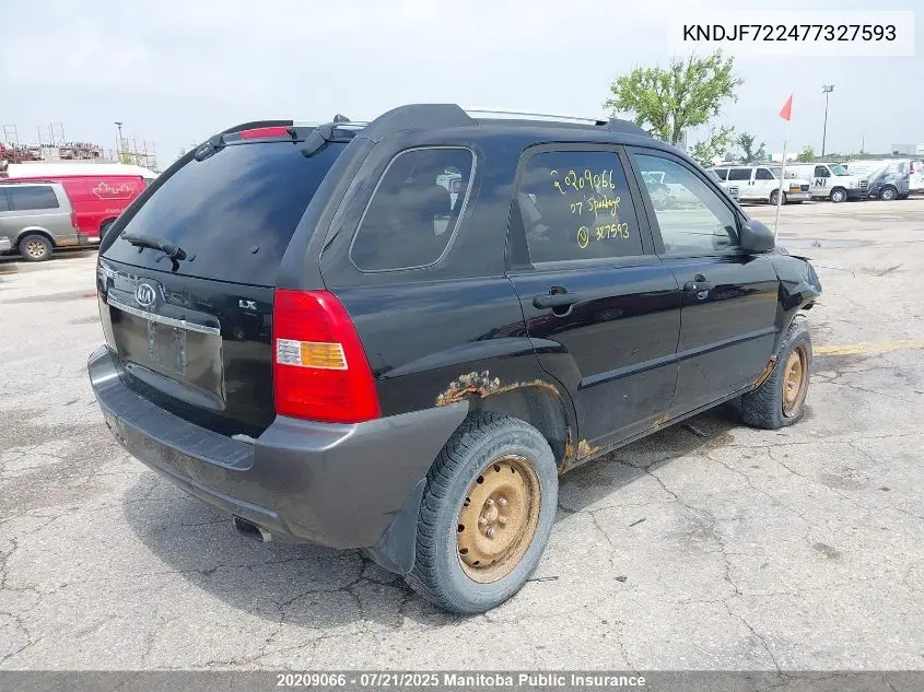 2007 Kia Sportage Lx VIN: KNDJF722477327593 Lot: 20209066