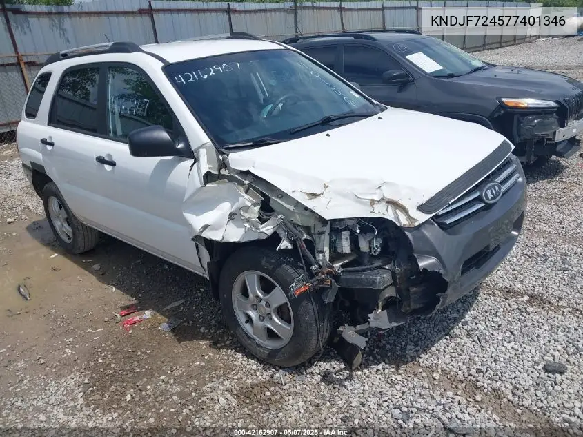 2007 Kia Sportage Lx VIN: KNDJF724577401346 Lot: 42162907