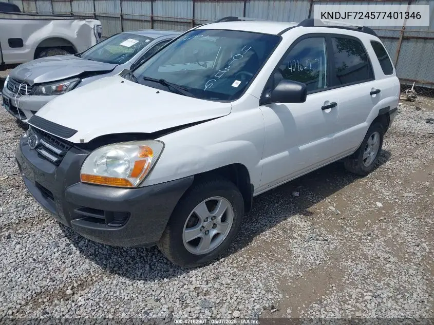2007 Kia Sportage Lx VIN: KNDJF724577401346 Lot: 42162907