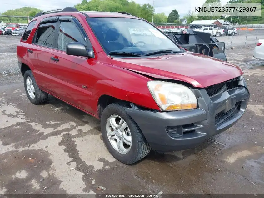 2007 Kia Sportage Lx V6 VIN: KNDJE723577429867 Lot: 42210107