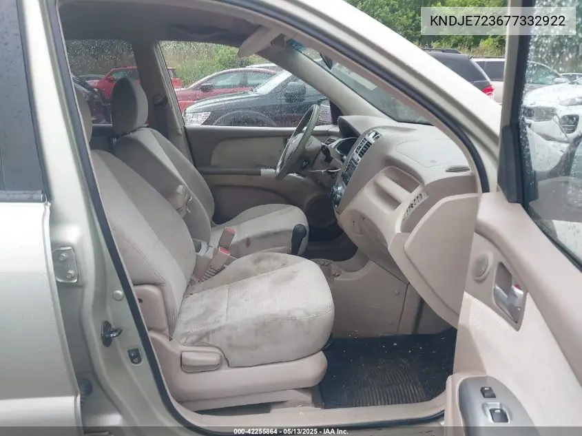 2007 Kia Sportage Lx V6 VIN: KNDJE723677332922 Lot: 42255864