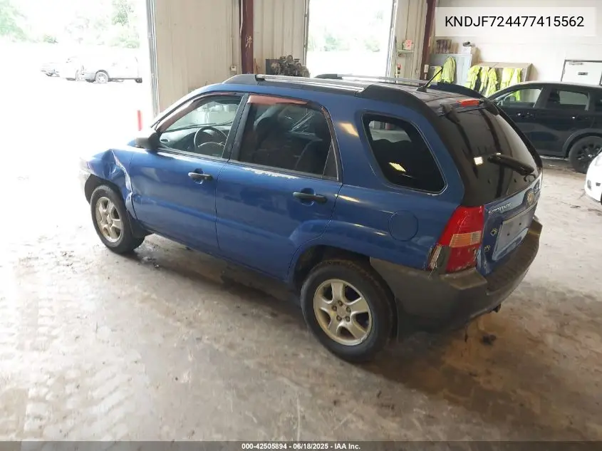 2007 Kia Sportage Lx VIN: KNDJF724477415562 Lot: 42505894